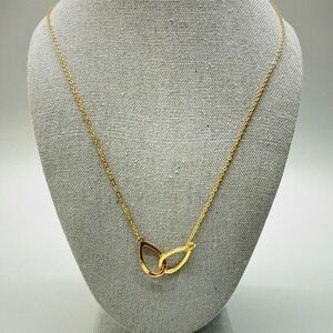Gold Tone Infinity Necklace 21" Casual Everyday Dainty Understated Layer Simple